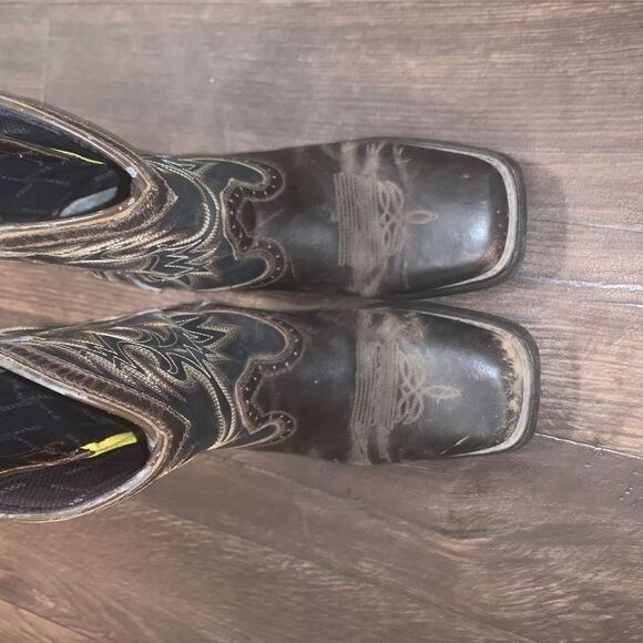 Durango 2.5 kids 8 inch embroidered tan & black western cowboy boots - Picture 3 of 6